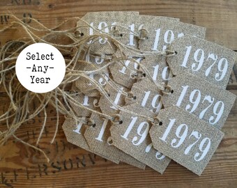 Class Reunion Decor mason jar tag graduation party burlap centerpiece graduation year label rustic gift tag class reunion burlap centerpiece