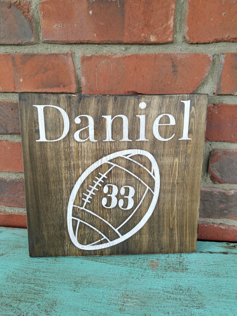 Football Wood Sign. Customized signs football decor football Etsy