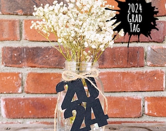 2024 Table Number Graduation gift tag graduation decor mason jar tag wine tag 2024 new years centerpiece 2024 cardstock tag 2024 year decor