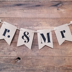 Mr and Mrs Banner for wedding banner burlap banner wedding decorations wedding table decor mr and mrs signs for wedding couple banner flags