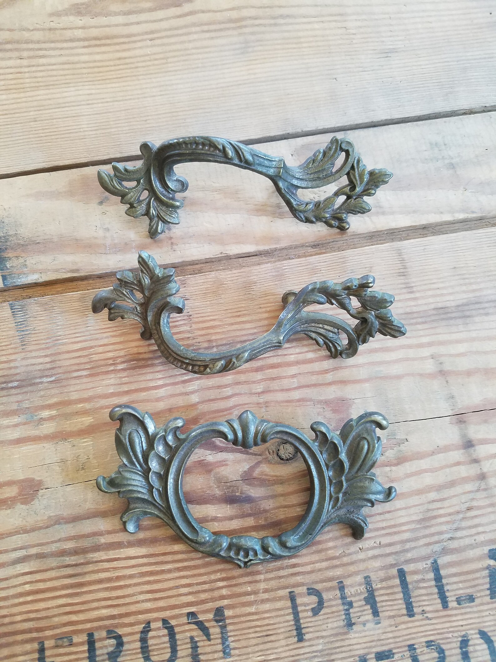 Brass Drawer Pulls. Metal drawer pulls Salvaged hardware Etsy