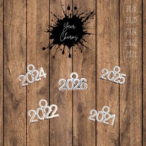 2026 Charm 2025 silver charm 2024 graduation charm jewelry making year charm graduation jewelry new years charm 2025 pendant ships from USA