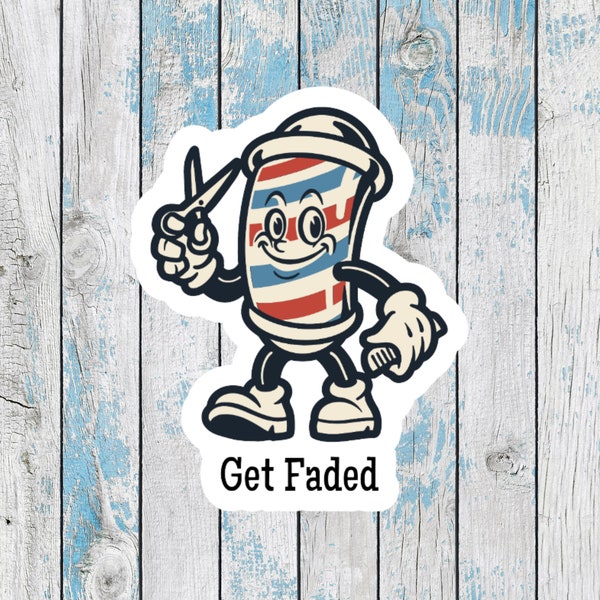 Barber stickers for stylist stickers retro hair stylist decals funny stylist gifts retro barber decals sarcastic stickers get faded stickers