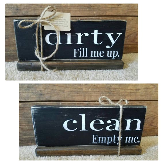 Clean dirty dishwasher sign dishwasher wood sign kitchen etsy