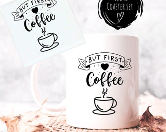 Funny coffee mug for mothers day gift for mom mug funny mug sarcastic coasters but first coffee mug funny coffee cups for women coffee gifts