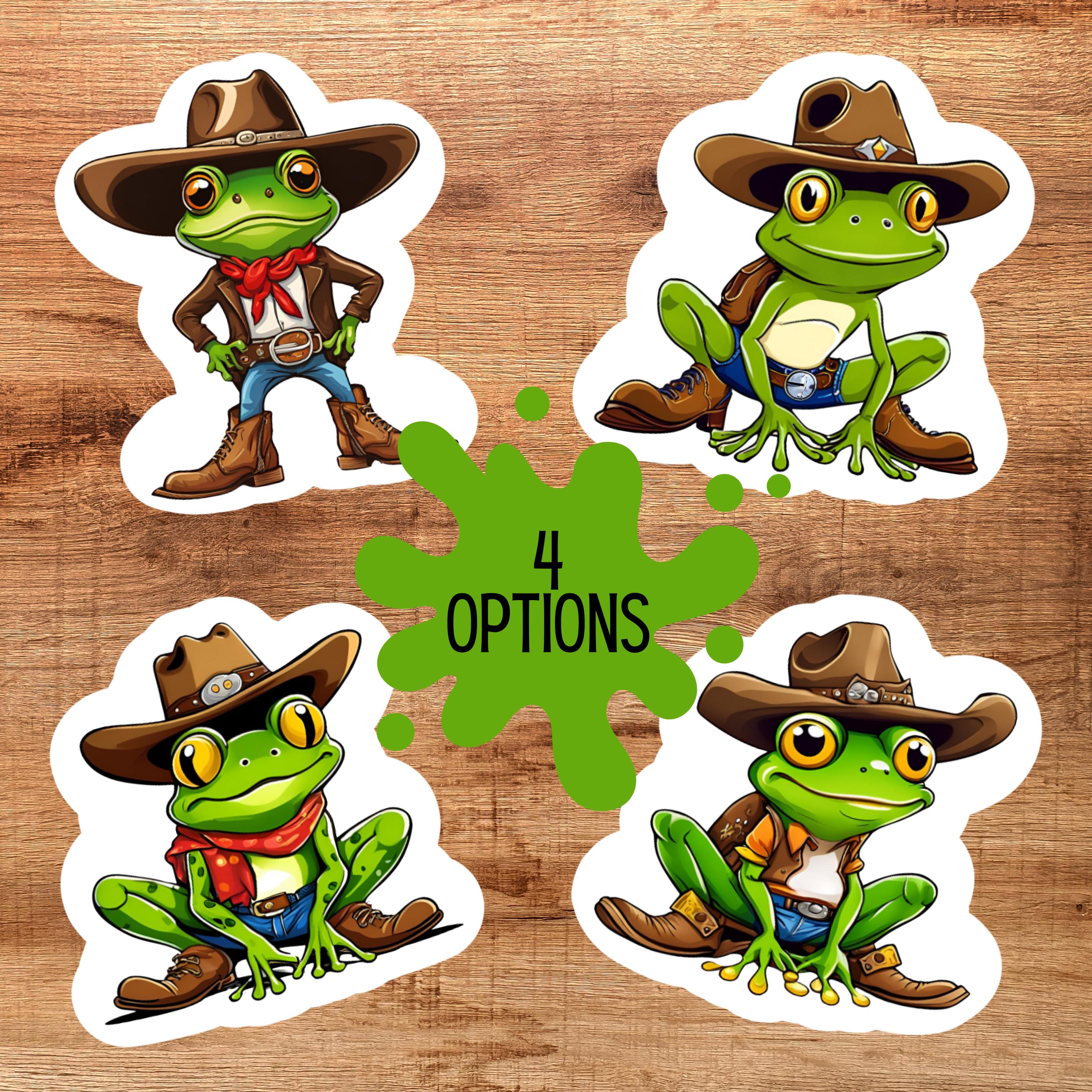 Cowboy Frog Sticker Cowboy Frog Sticker: Funny Western Toad Decal - Etsy
