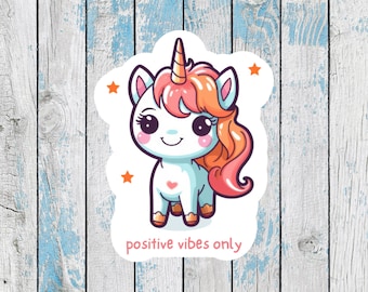 Unicorn stickers positive vibes stickers funny stickers kawaii stickers funny unicorn decals positive vibes decals inspirational stickers