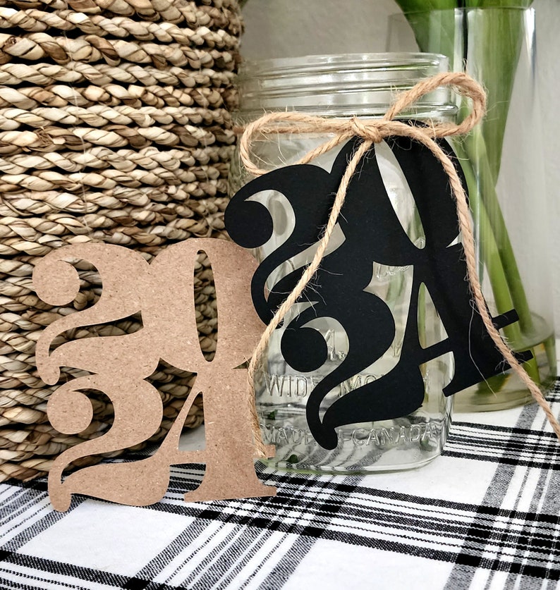 2024 tags 2024 die cuts Table Numbers 2024 cut-outs Graduation gift tag graduation decor mason jar tag wine tag 2024 new years centerpiece image 1