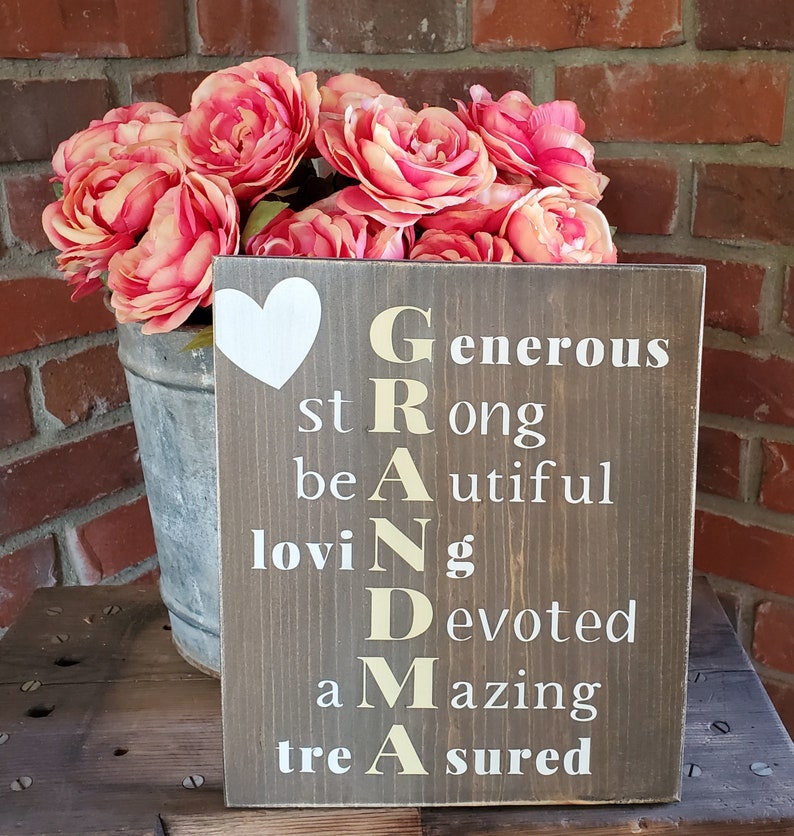 Grandma Wood Sign. Rustic grandmother sign grandmothers day Etsy