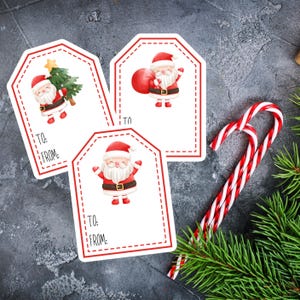 Christmas Tags for Christmas gift tags Christmas stickers Christmas sticker tags Santa stickers Santa gift tags Santa tags Cute Santa Claus
