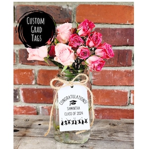 2024 tags for graduation decorations class of 2024 labels for mason jar tags 2024 centerpieces for graduation party 2023 graduation tags