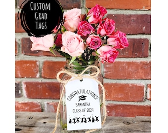 2024 tags for graduation decorations class of 2024 labels for mason jar tags 2024 centerpieces for graduation party 2023 graduation tags