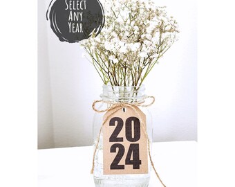 2024 tags for graduation decorations class of 2024 labels for mason jar tags 2024 centerpieces for graduation party 2024 graduation tags