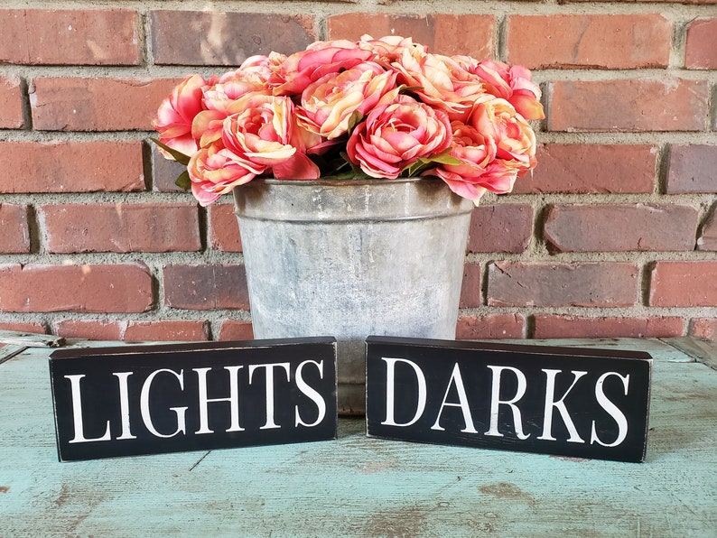Lights Darks and Whites Sign Set Laundry Sorting Signs. Etsy