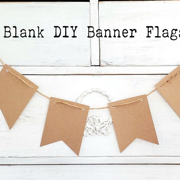 Blank Banner Flags fishtail banner cardstock flags diy party banner kraft pennants diy pennant banner for graduation banner kraft paper flag