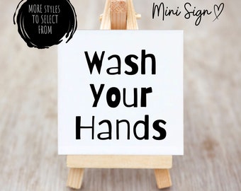 Wash Your Hands Sign for bathroom sign wash hands sign mini bathroom signage ceramic tile sign kids bathroom sign for guest bathroom sign