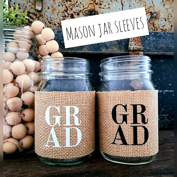 2024 mason jar sleeves for graduation decorations class of 2024 labels for mason jar tags 2024 centerpieces for graduation party jar wraps