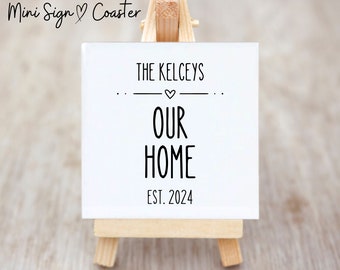 Our Home Sign wedding coasters personalized coasters housewarming gifts drink coasters anniversary coasters ceramic coasters realtor gifts