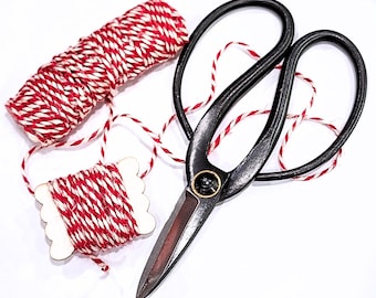 Red and White Bakers Twine for Christmas twine red and white string holiday twine red and white string for gift wrapping string red twine