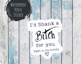 I'd Shank A Bitch For You sticker for notebook sticker journal stickers funny stickers funny decals for women gifts funny friendship sticker