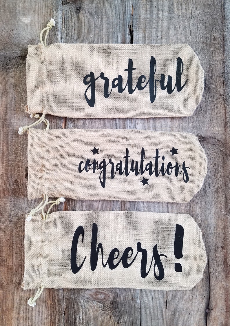 Jute Bottle Bag /"Cheers/" Hessian