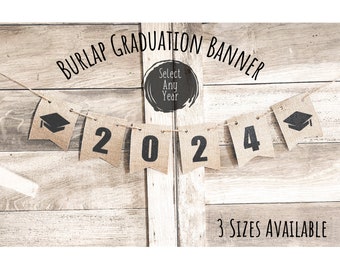 Graduation Banner burlap banner rustic banner mini banner graduation garland mini year banner personalized banner for graduation party