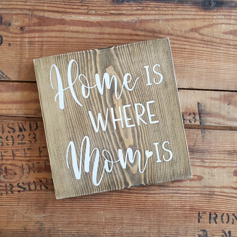 Home is Where Mom is Sign Rustic Mom Sign Farmhouse Style Etsy