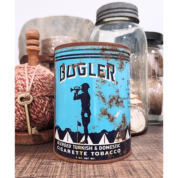 blue bugler tobacco Bugler Tobacco Tin vintage tobacco tin