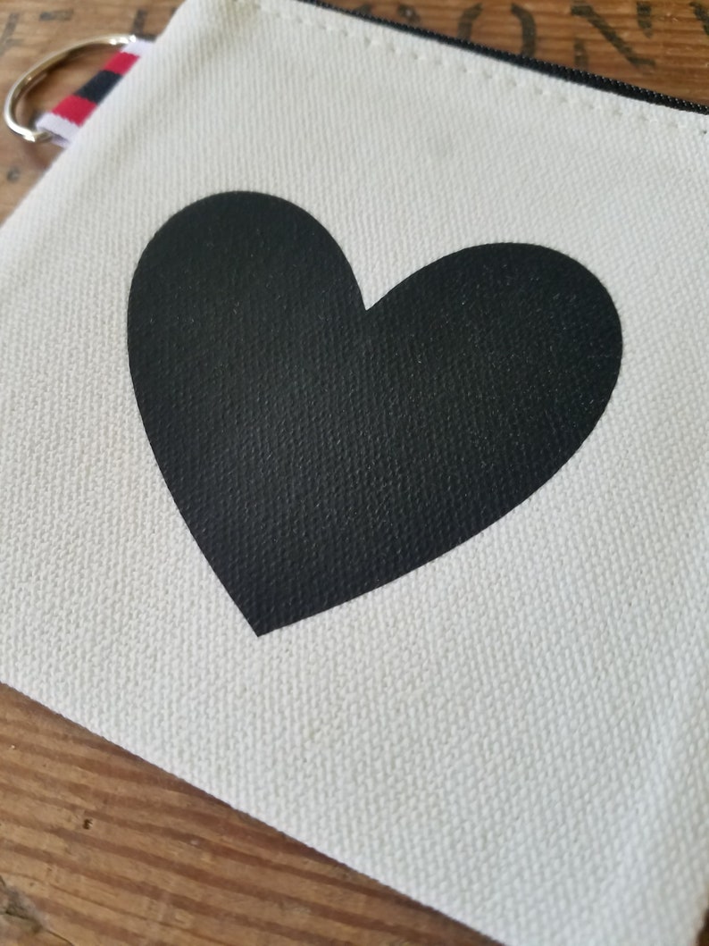heart gift bridesmaid gifts zipper canvas bag small canvas bag change pouch custom canvas bag coin bag Canvas Coin Purse