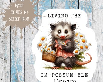 Possum Stickers funny possum stickers possum gifts opossum sticker I love my cat sticker possum decal funny opossum stickers for best friend