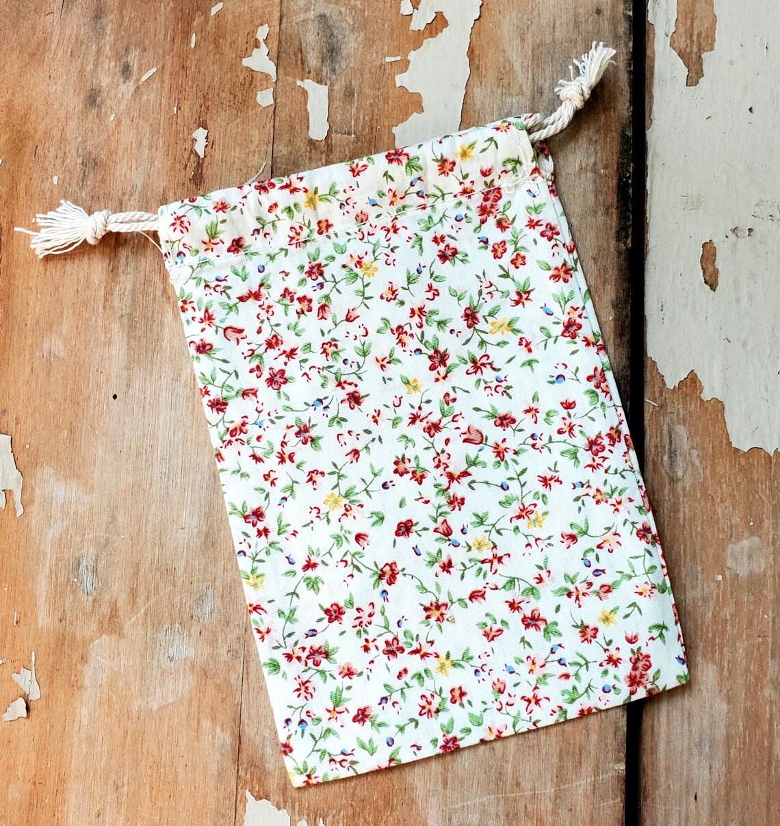 Floral gift bag flower gift bag flower cotton bag small gift Etsy