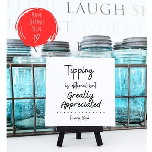 Tip sign for bar sign bartender tip sign for wedding tip sign tattoo tip sign mini tip sign wedding bar sign ceramic tile sign tipping sign