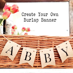 Custom Banner burlap banner rustic wedding banner mini burlap banner baby shower banner rustic banner wedding diy banner customized banner