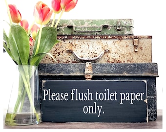 Toilet paper only sign septic tank sign rv bathroom sign septic system sign wood toilet paper sign farmhouse bathroom wooden sign