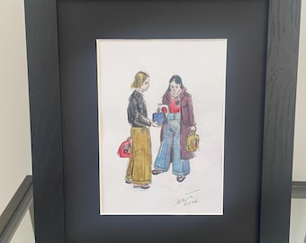 Northern Soul; "It's a Demo" a mounted and framed original water colour painting.