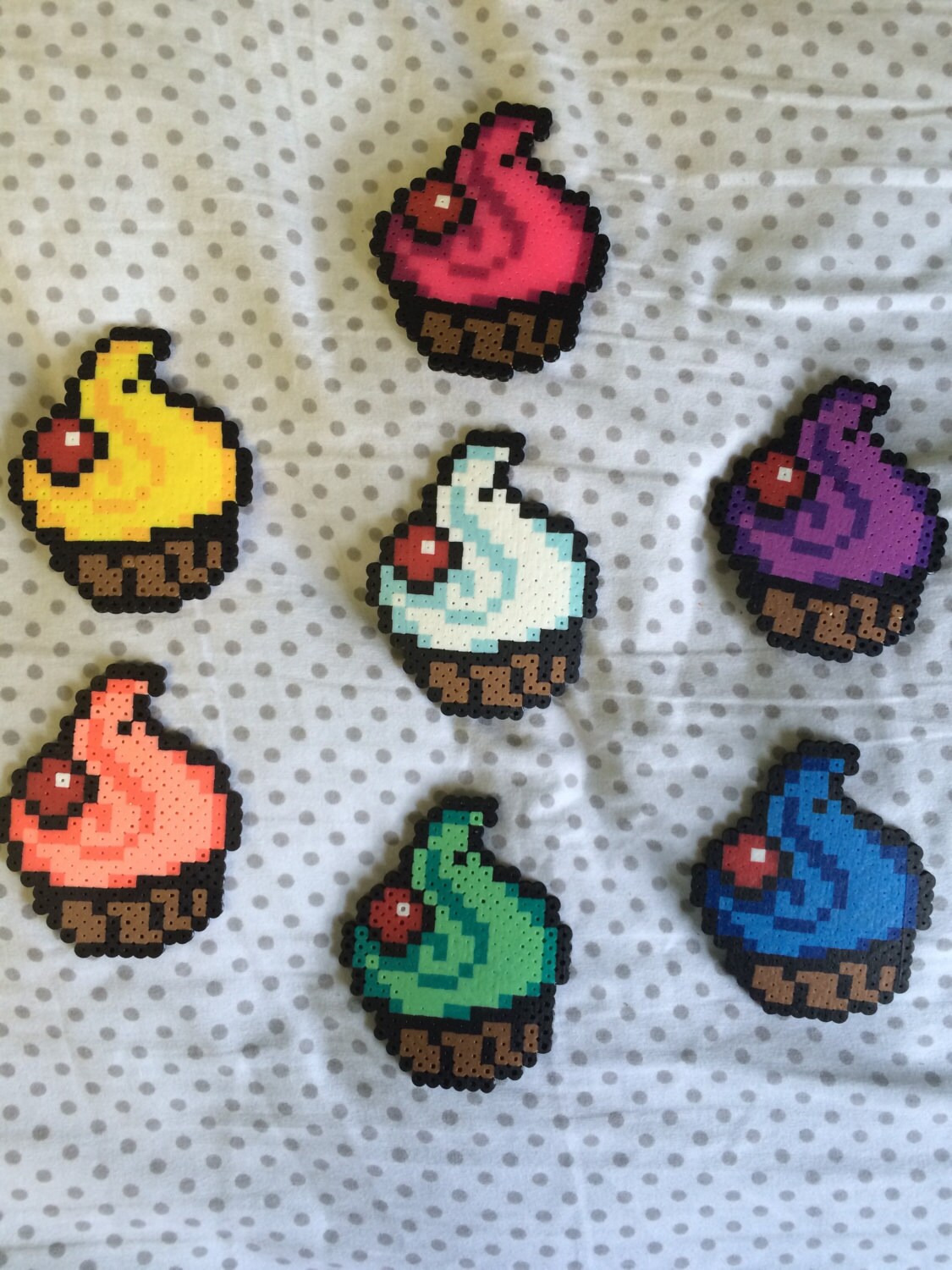 Perler Bead Cupcakes Etsy