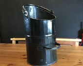 Vintage Coal Scuttle Black Umbrella Stand Metal Planter, Bucket, Bin, Log, Coal, basket, Vintage, Antique, fireside, Jardiniere, Plant, Pot,