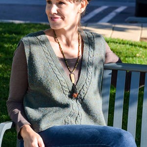 Celtic Cabled Slipover (Vest) Knitting Pattern (PDF Download)