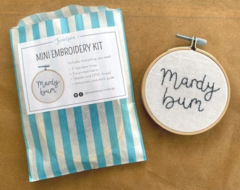 Mardy Bum - Mini Hoop Kit - Beginner Craft Kit for Adults