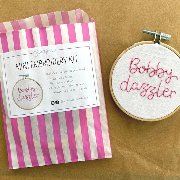 Bobby Dazzler - Mini Hoop Kit - Beginner Craft Kit for Adults