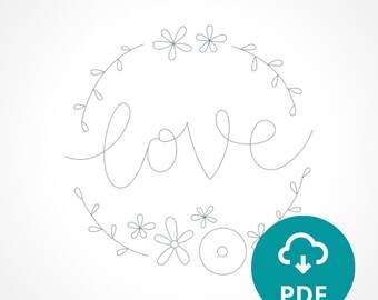 Love - Embroidery Pattern PDF with Instructions | Instant Digital Download