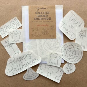 Halloween Stick & Stitch Embroidery Transfer Patches