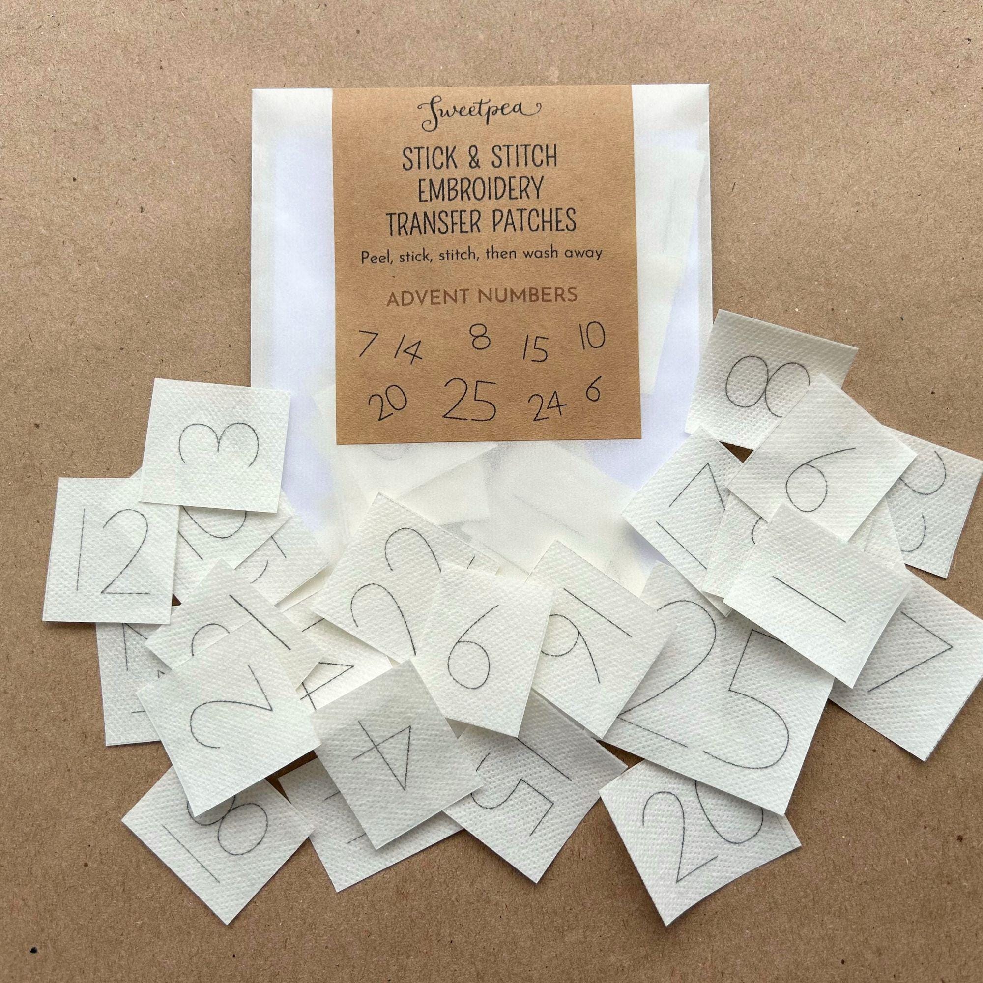 Advent Numbers Stick & Stitch Embroidery Transfer Patches - Etsy