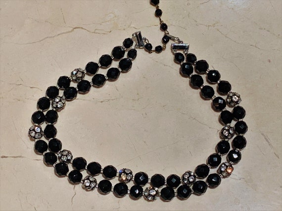 Unsigned Vintage 50s 60s Classy Evening Bead Neck… - image 1