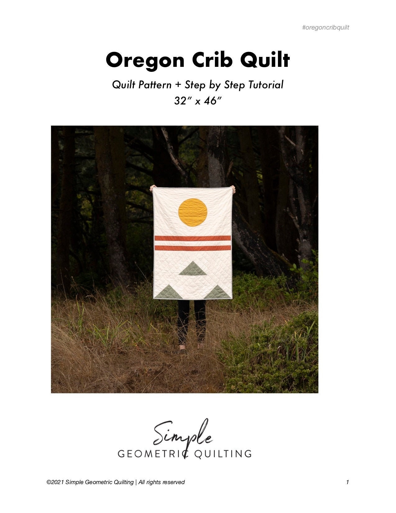 Patrón de colcha de cuna Oregon + Tutorial PDF - Etsy México, image size:1275x1650