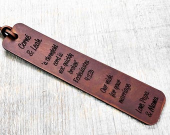 Personalized Leather Bookmark | Engraved Custom Name Book Mark | Gift for Reader Teacher Book Lover 3rd Anniversary Premium Leather
