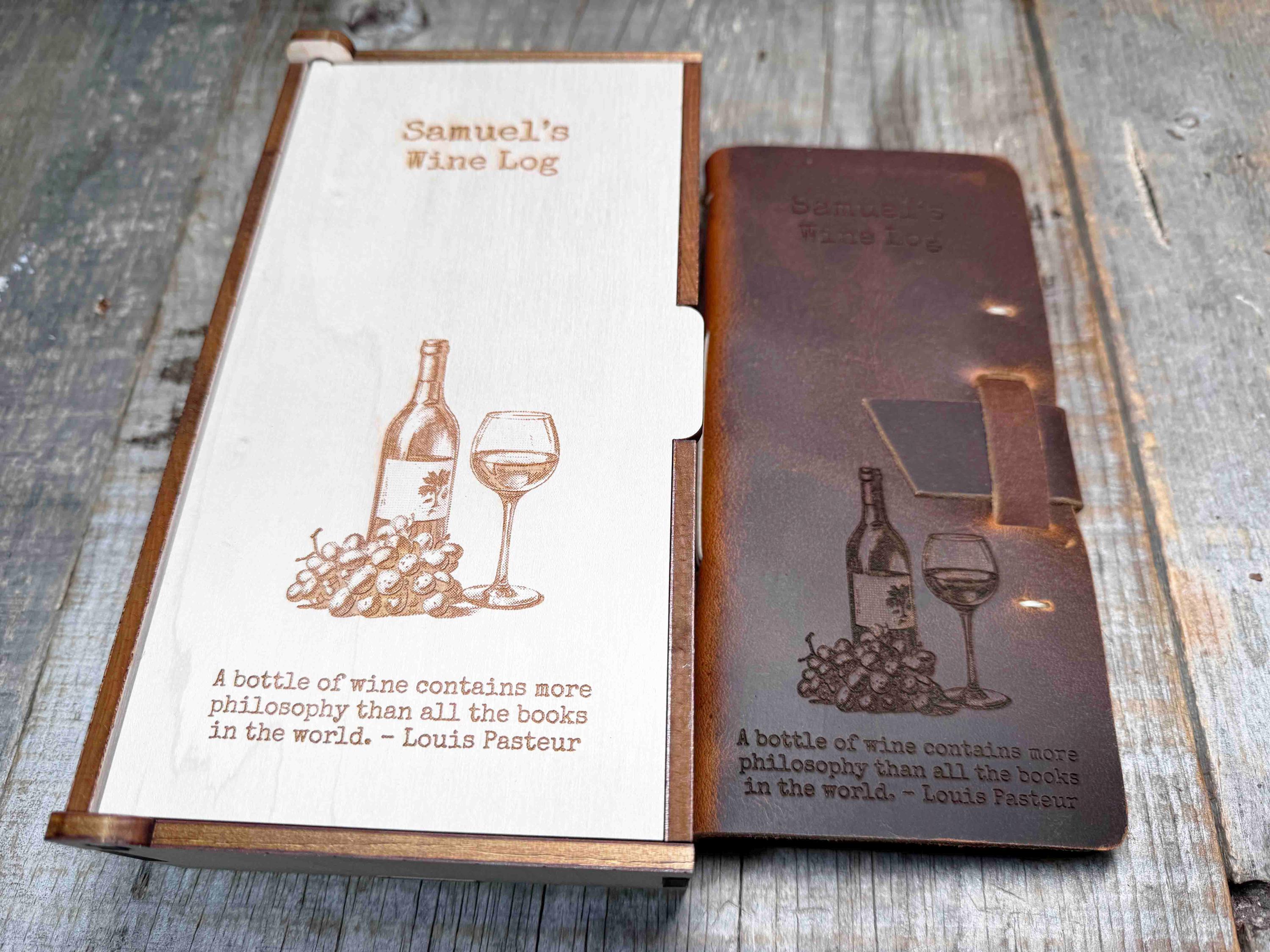 Wine Logbook Premium Leather Custom Engraved and Personalized All ...