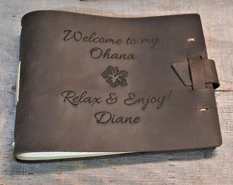 Premium Leather Guest Registry Wedding Custom Engraved By Laser Personalized just For You Each Registry is Engraved Exactly as Requested