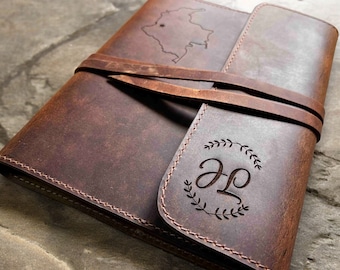 Engraved Leather Refillable Journal - Notebook included - Designed and Engraved as Requested at no additional cost