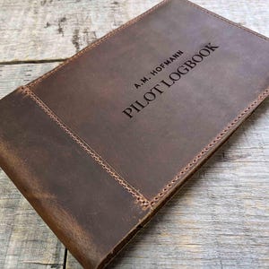 Pilots Log Premium Leather Custom Engraved and Personalized as Requested Gift for the Pilot in your life. Pilot Journal Made in Canada
